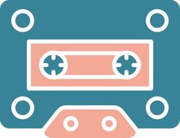 Cassette Glyph Two Color Icon vector
