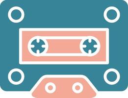 Cassette Glyph Two Color Icon vector