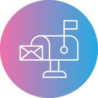 Mailbox Line Gradient Circle Icon vector