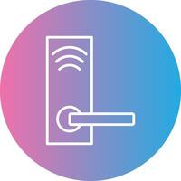 Smart Lock Line Gradient Circle Icon vector