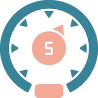 Gauge Glyph Two Color Icon vector