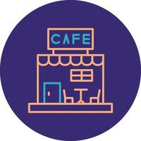 Cafe Line Two Color Circle Icon vector