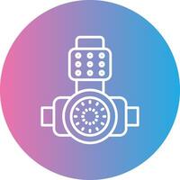 Head Light Line Gradient Circle Icon vector