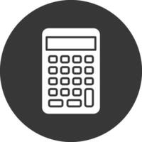 Calculator Glyph Inverted Icon vector