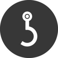 Hook Glyph Inverted Icon vector