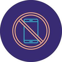 Prohibited Sign Line Two Color Circle Icon vector