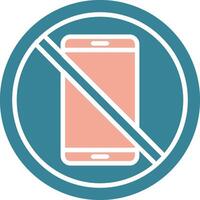 Prohibited Sign Glyph Two Color Icon vector