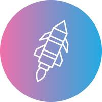Missile Line Gradient Circle Icon vector