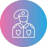 Soldier Line Gradient Circle Icon vector