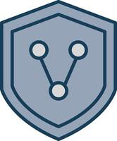 Connect Security Line Filled Grey Icon vector