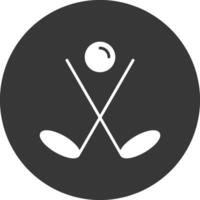 golf glifo invertido icono vector