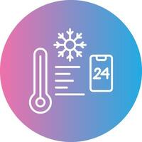 Temperature Control Line Gradient Circle Icon vector