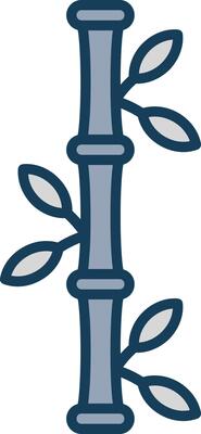 Bamboo Line Filled Grey Icon
