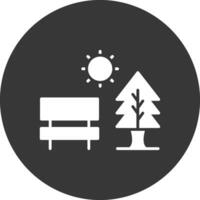 Park Glyph Inverted Icon vector
