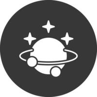 astronomía glifo invertido icono vector