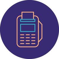 Pos Terminal Line Two Color Circle Icon vector