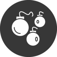 Bombs Glyph Inverted Icon vector