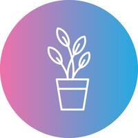 Dumb Cane Line Gradient Circle Icon vector