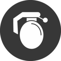 Grenade Glyph Inverted Icon vector