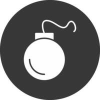 Bomb Glyph Inverted Icon vector