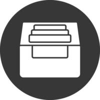 Archive Glyph Inverted Icon vector