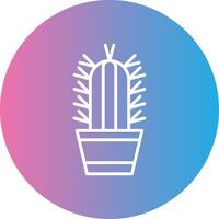 Succulent Line Gradient Circle Icon vector