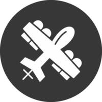 Military Drone Glyph Inverted Icon vector
