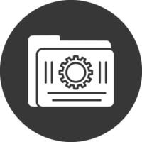 Folder Management Glyph Inverted Icon vector