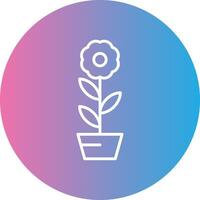 Flower Line Gradient Circle Icon vector