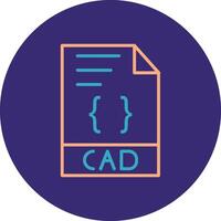 CAD Line Two Color Circle Icon vector