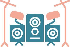 Drum Set Glyph Two Color Icon vector