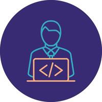 Developer Line Two Color Circle Icon vector