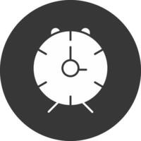 Alarm Clock Glyph Inverted Icon vector