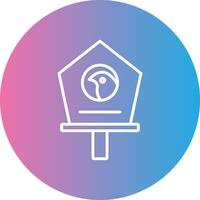 Bird House Line Gradient Circle Icon vector