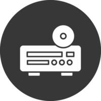 Dvd Player Glyph Inverted Icon vector