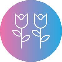 Flowers Line Gradient Circle Icon vector