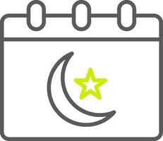 Ramadan Time Table Line Two Color Icon vector