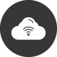 Cloud Glyph Inverted Icon vector