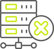 Delete Database Line Two Color Icon vector