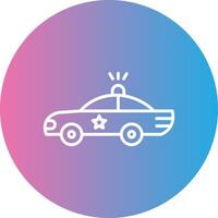 Police Car Line Gradient Circle Icon vector