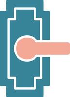 Door Handle Glyph Two Color Icon vector