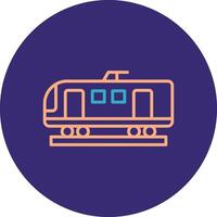 High Speed Train Line Two Color Circle Icon vector