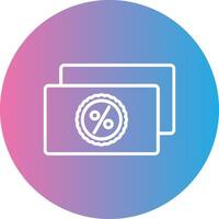 Discount Cards Line Gradient Circle Icon vector