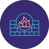 Firewall Line Two Color Circle Icon vector