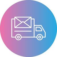 Postal Delivery Line Gradient Circle Icon vector