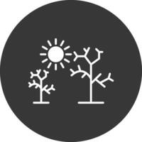Dry Tree Glyph Inverted Icon vector