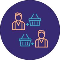 Reseller Line Two Color Circle Icon vector
