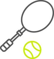 icono de dos colores de la línea de tenis vector