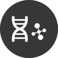 Dna Glyph Inverted Icon vector
