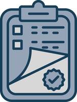 Clipboard Line Filled Grey Icon vector